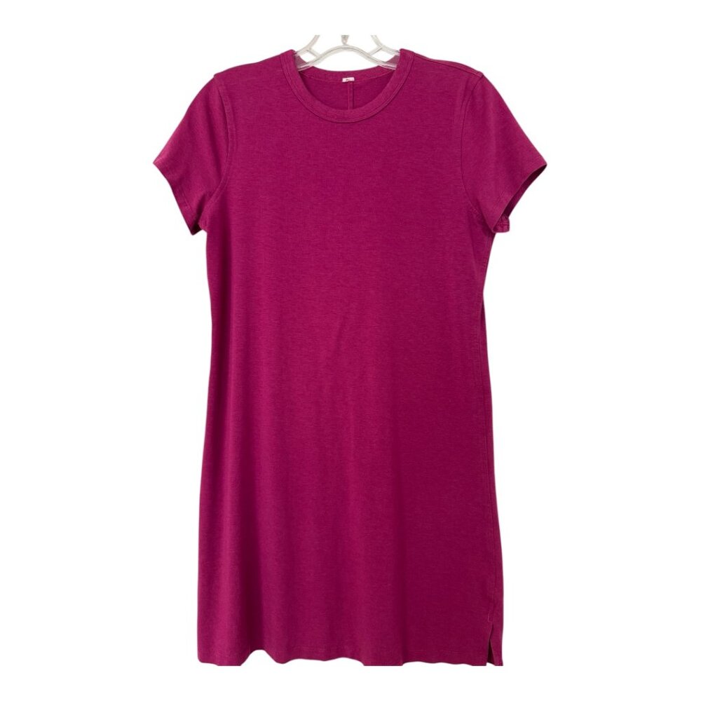 Lululemon Classic-Fit Cotton Blend T-Shirt Dress, Size 4, Magenta Purple
